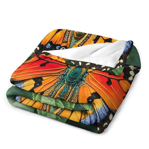 Couverture en flanelle douce plaid léger imprimé papillon canapé
