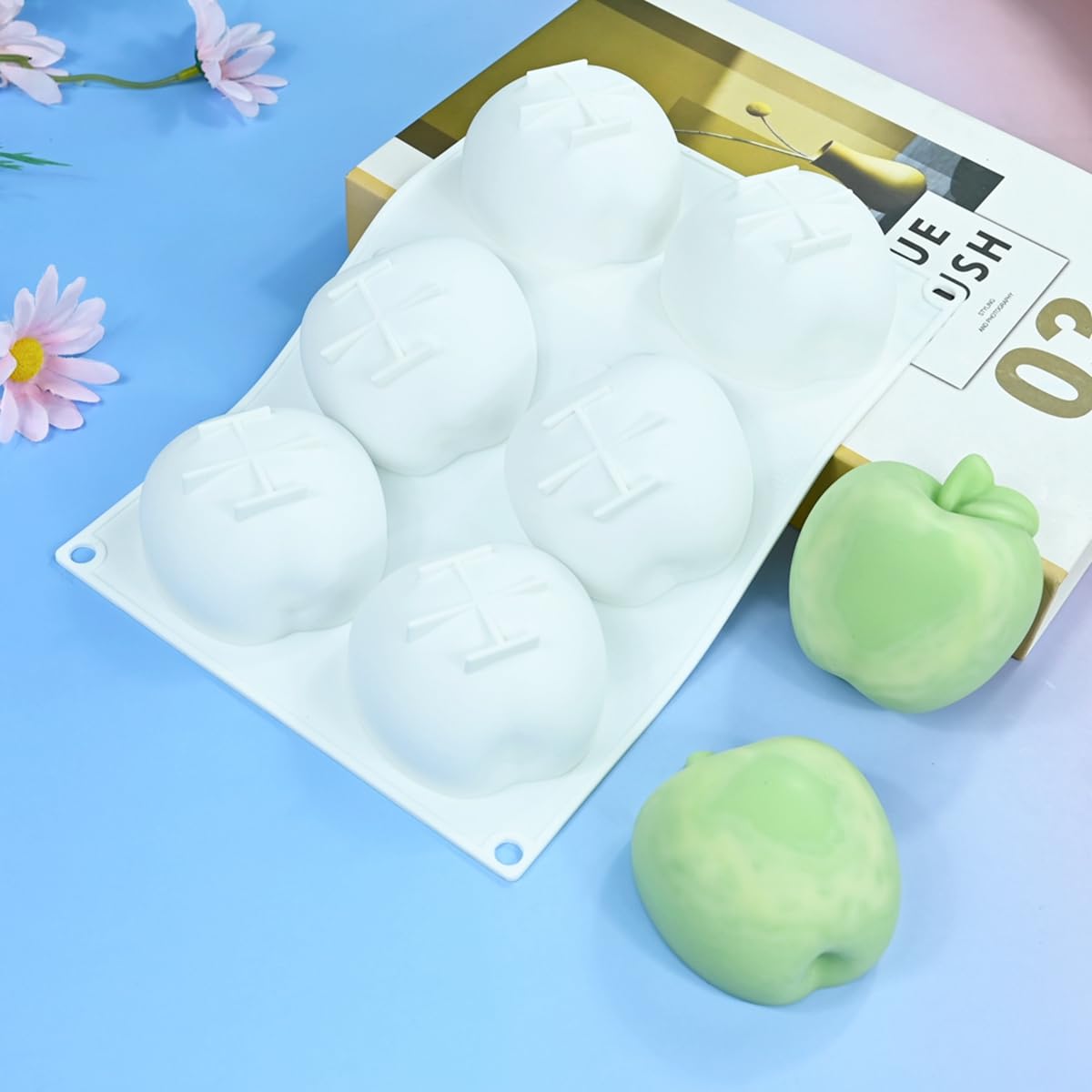 Moules 3D en silicone pour gâteau mousse, moule de cuisson anti-adhésif de qualité alimentaire pour dessert français, fondant, pâtisserie et chocolat (G_ pomme)