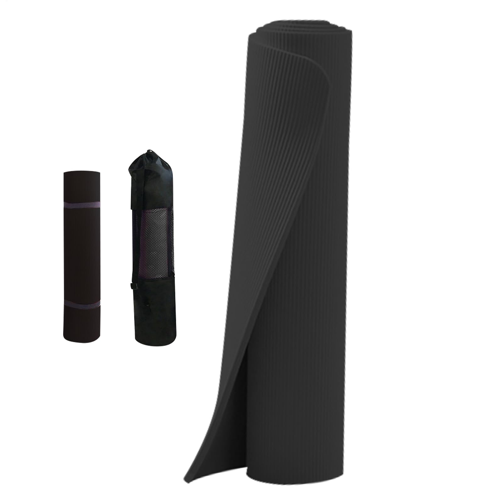 Übungsmatte – Yogamatte rutschfest 15 mm mit Aufbewahrungstasche | Trainingsmatte, dicke Yogamatte | Pilates Matss | Yogamatte für Frauen, Männer, Pilates, Dehnung