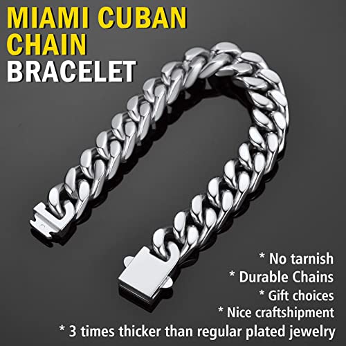 Chainspromax Thick Bracelets 12Mm Wide 8.3Inch Minimal Cuban Link Bracelet For Men Stainless Steel Bracelet #TOP2