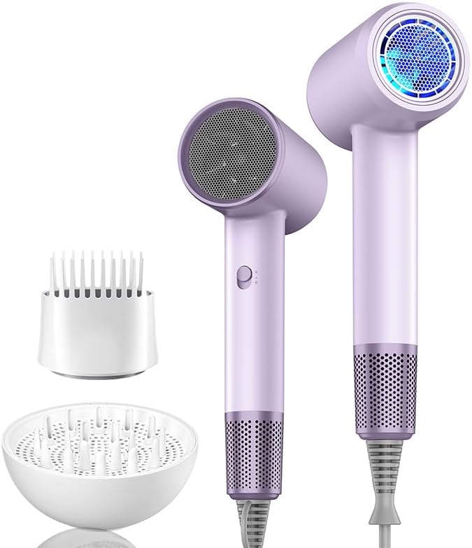 Miniatura 2 de Secadores de pelo para mujeres y hombres  Secador de pelo con difusor, secador de pelo iónico Ceramic Tec, 1200W ligero de viaje, secador de pelo