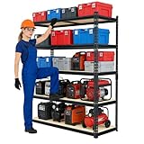 SYLOUGH 36.12'W: Father&I 5-Shelf-Storage-Rack Industrial Metal+Wood...