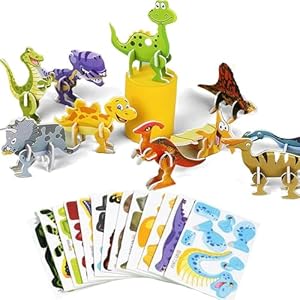 3D Cartoon Puzzle for Kids, Educational 3D Cartoon Puzzle, Ally Pocket Educational 3D Cartoon Puzzle, Children Puzzle Toys (Dinosaur)