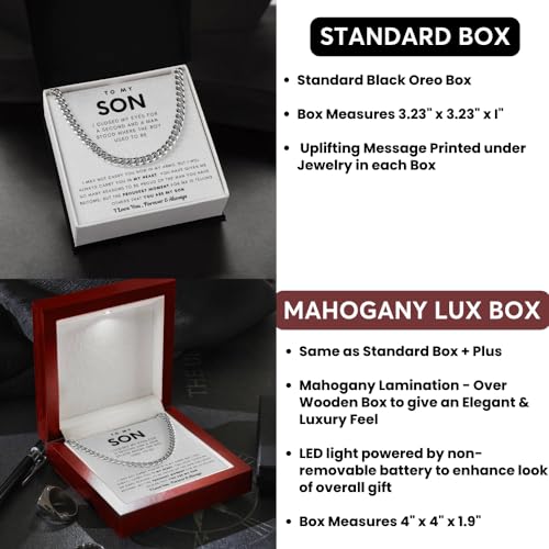 Jewelry To My Son, You Made Me Proud, Cuban Chain, Length Adjustable, Father Son Gift, Dad to Son Gift2