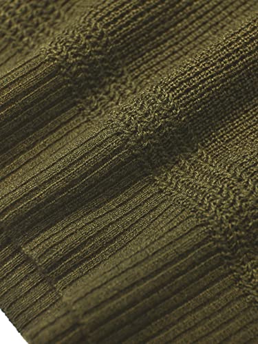 Men's Lightweight Crewneck Sweater Soft Touch Waffle Stitch Pullover For Men_Olive_Large #TOP3