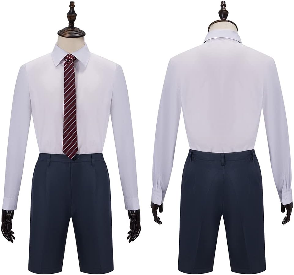 Adult Cosplay Costume Uniform School Shirt Skirt Necktie Halloween Carnival Party Suit