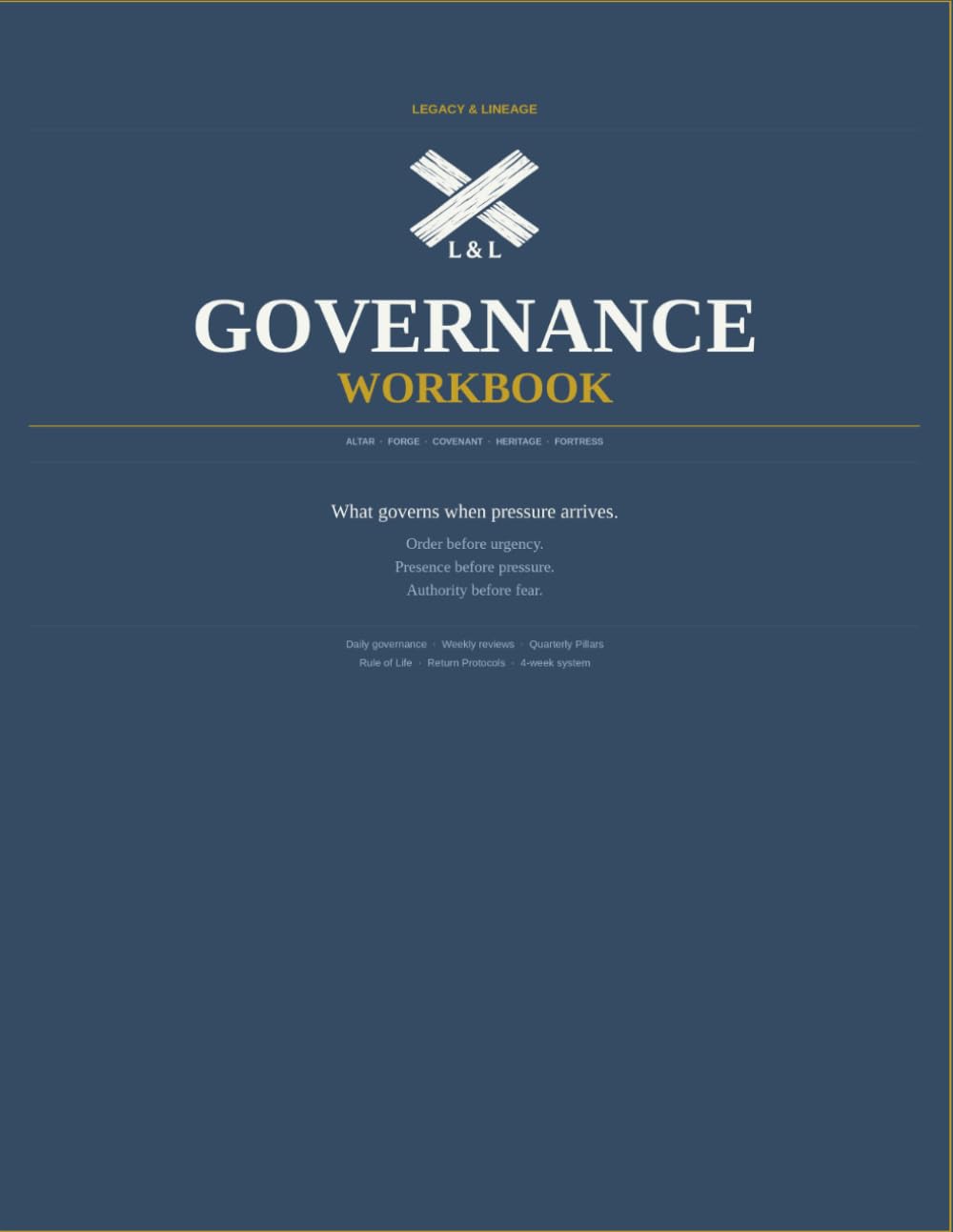 The Governance Workbook: What Governs When Pressure Arrives (Legacy & Lineage)