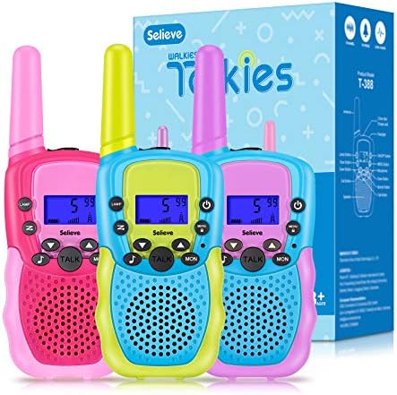 Selieve Walkie Talkies for Kids 3 Pack, Toys for 3-12 Year Old Boys or Girls, 3 KM Range Indoor Outdoor Activity Stem Toys, Gifts for 5-8 Year Old Boys and Girls