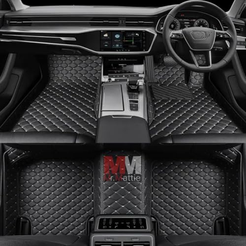 Image of Mr Mattie 7D Car Floor Mat Compatible with BMW X1 (2016-2022), Black /Silver