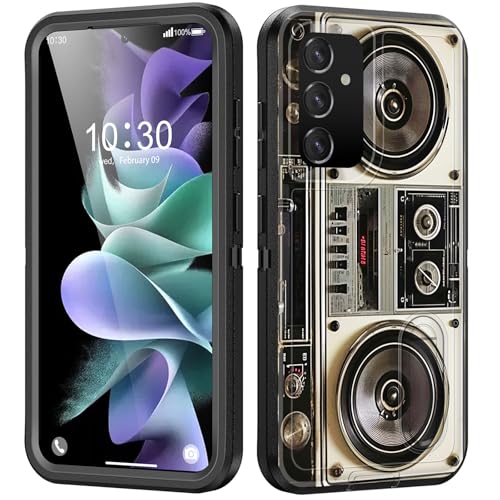 BFUKVOU for Galaxy S26 Case with Built in Kickstand,Shockproof/Dustproof/Drop Proof 3-Layer Military Grade Protective Cover for Samsung Galaxy S26 6.3" 2026,Vintage 80s Boombox