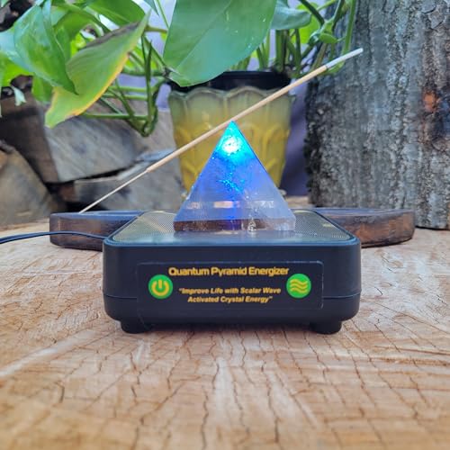 Smoky Quartz Healing Orgone Pyramid Frequency Energizer with Light Therapy MP-EHE.