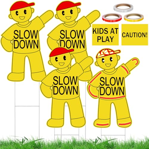 Sécurisez votre rue avec le lot de 4 panneaux Kids at Play Weysat réfléchissants