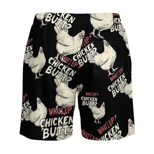 Chicken Hen What Beach Shorts for Men Swim Trunks Quick Dry Swim Shorts with Compression Liner Pocket4