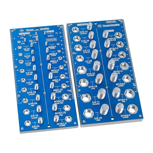 LOOM TREE® Nut And Bolt Thread Checker Bolt Size Gauge Car H...