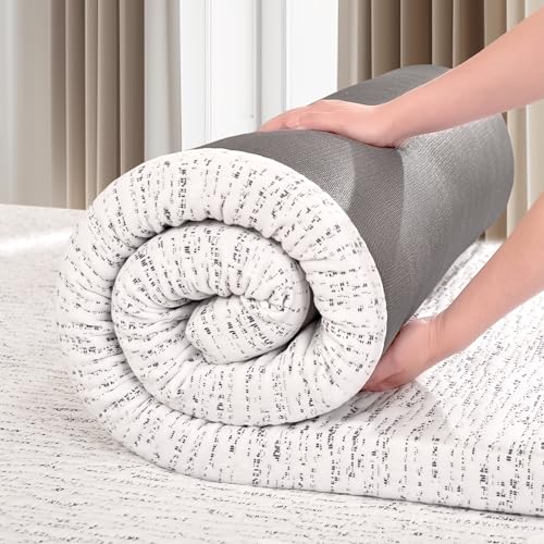 Symax SA1LKMSKM4Q 4 Inch Queen Memory Foam Mattress Topper With Removable Cover, Gel-Infused Foam Mattress Pads For Pressure Relief, Non-Slip Breathable Bed Topper For Sofa Bed, Rv cover