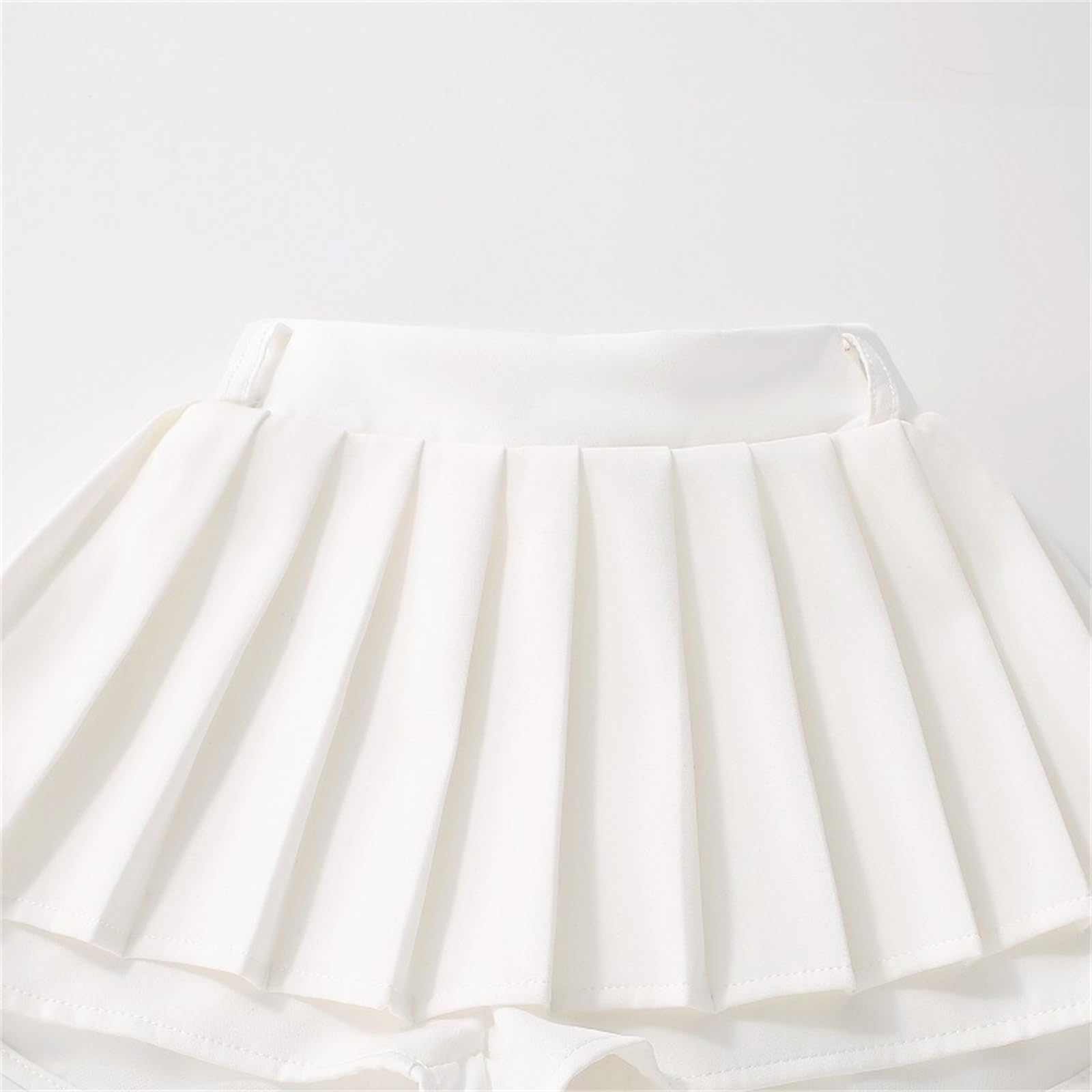 Générique Jupe plissée pour Fille avec Short Taille Haute – Tenue d'été Mignonne et Confortable pour Les Filles (White, 11-12 Years)