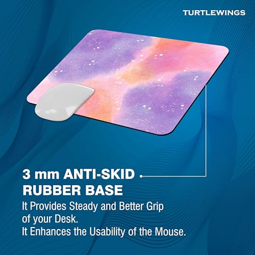 Image of TURTLEWINGS | Mousepad | Smiley - 22x18 cm, 3mm Thick | Abstract Design Non-Slip Rubber Base | Office, Study & Gaming Use | Premium Smooth Surface 11 16