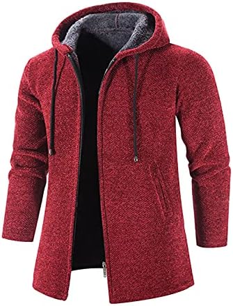 Winter Jackets for Men Hooded Long Sleeve Pocket Zipper Coat Lightweight Running Cycling Rain Jacket Winter Warm UP Thermal Softshell Cycling Jacket