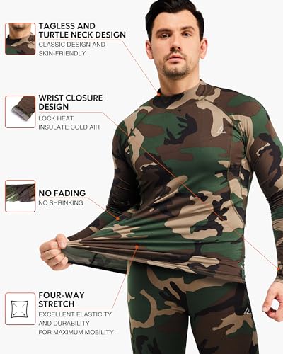 Image of CL convallaria Thermal Underwear Long Johns Set Mens Winter Gift Hunting Gear Sport Base Layer Bottom Top