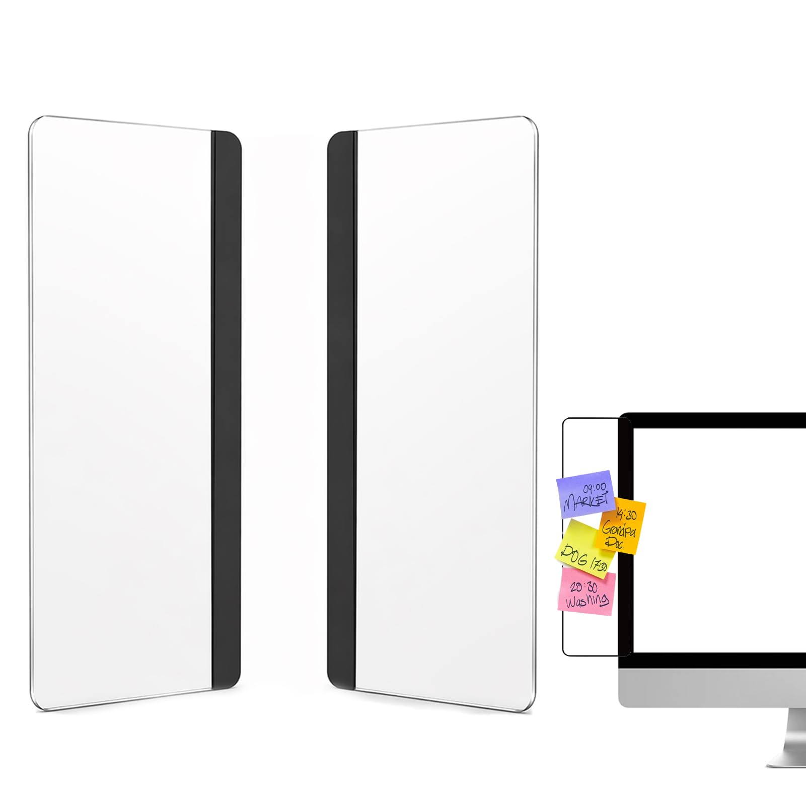 2 Stück Memoboard,Büro-Schreibtisch-Zubehör, Monitor, Computer-Nachrichtentafel, Bürobedarf Für Damen/Herren, Computer-Haftnotizenhalter