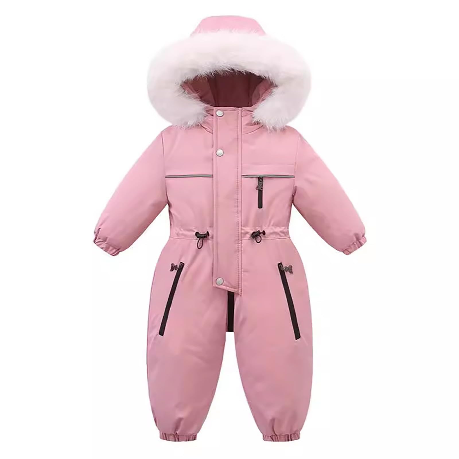 Combinaison de Neige Enfant Fille Barboteuses à Capuche Combinaison de Ski Hiver Tenues Combinaison de Ski Enfant Garçon à Capuche Imperméables Coupe-Vent pour 12mois-5ans