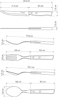 Vista 4 de Tramontina Cuchillos tradicionales resistentes con mango de madera natural de 8.3 pulgadas y tenedor de mesa de 7.5 pulgadas y cucharada de 7.5