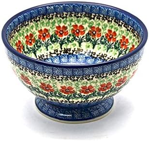 Polish Pottery Bowl - Pedestal - Small - Maraschino