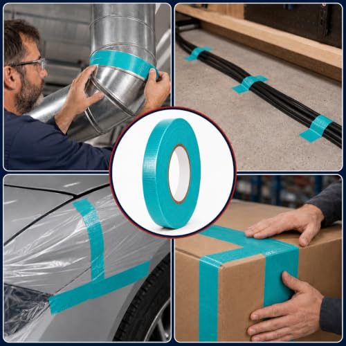 Image of GGR Supplies CDT-36 Industrial Grade Cloth Duct Tape, Teal Blue 3 Inch x 60 Yards, Waterproof UV Resistant Heavy Duty, Clean Removal with No Sticky Residue for Repairs, Packaging, and Bundling
