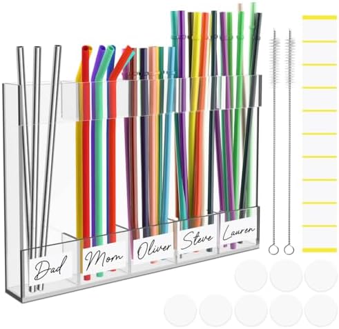 9.8” Large Acrylic Straw Holder for Cabinet Door | Inside the Doo...