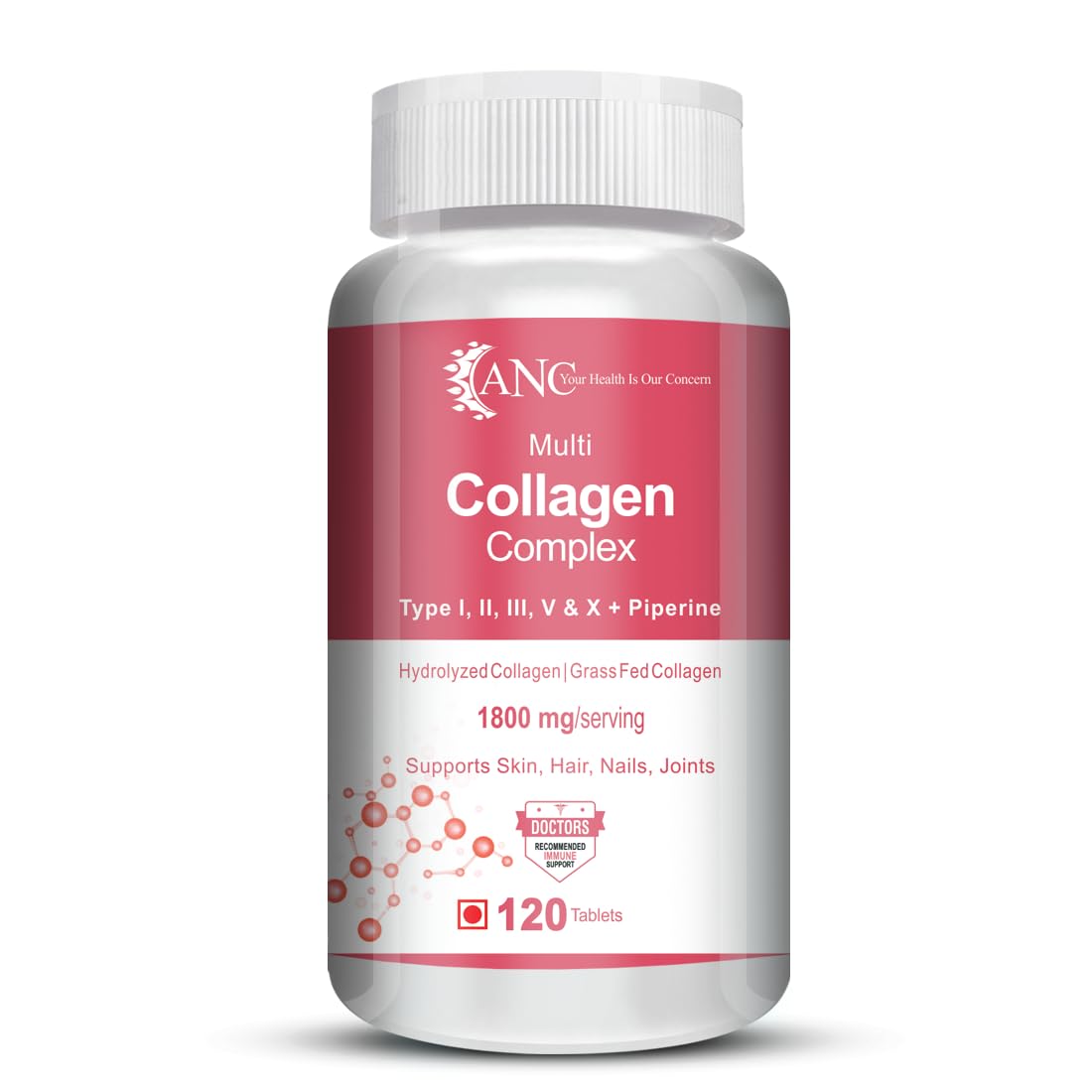 ANC Multi Collagen Complex Peptide with all 5 Types I, II, III, V & X Supports Skin, Hair, Nails & Joints (120 Tablets) (B0CHS5S2K6) Amazon Price History, Amazon Price Tracker