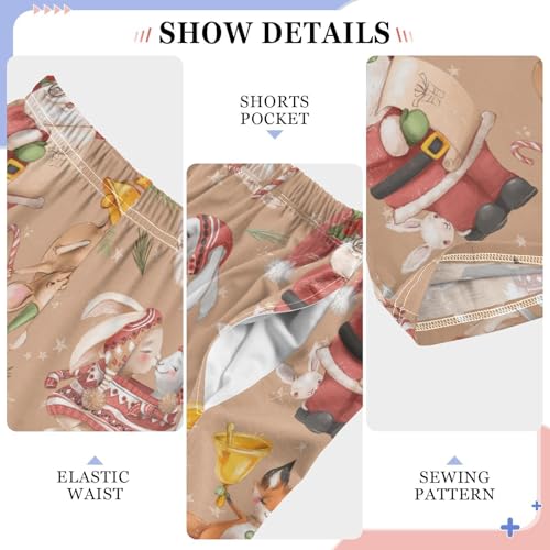 Boys' Pants Christmas Animal Santa Claus Bunny Fox Long Bottoms Jogger Pants Elastic Waist Trousers with Pockets S-XL4