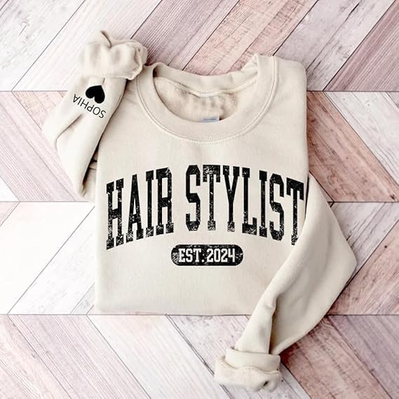 KATIX Custom Hair Stylist Sweatshirt, Custom name Hair Dresser sweatshirt, Hair Therapist Sweatshirt, Hairapist Tshirt Crewneck Multi - Image 3