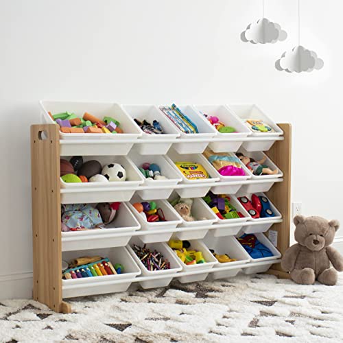 Humble Crew Toy Organizer With 20 Storage Bins, Natural/White #TOP5