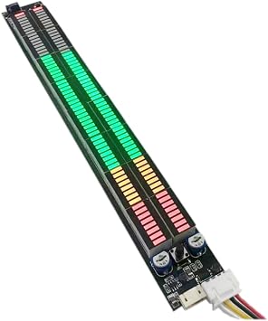 Dual 64 Stereo Music Spectrum LED Light Audio Level Indicator 12V 24V Amplifier VU Meter for Car Player Light Ambiance LightDual Full Green