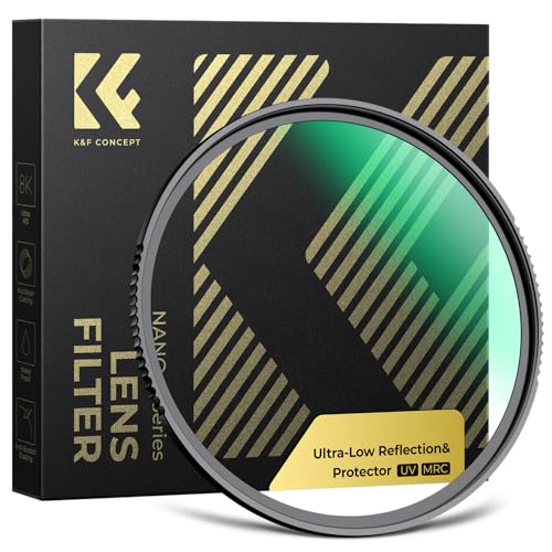 K&F CONCEPT 77mm Shockproof & Ultra Low Reflectivity MCUV Lens Protection Filter, 28 Multi-Coated Waterproof Scratch Resistant HD UV Camera Lens Filter (Nano-X Series)