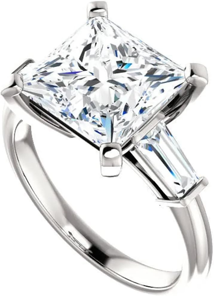4.30 TCW Princess Infinity Accent Engagement Ring Wedding Eternity Band Vintage Solitaire Silver Jewelry Halo-Setting Anniversary Praise Vintage Ring Gift