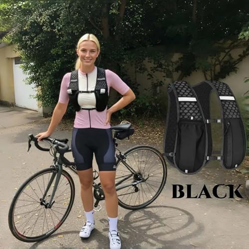 Image of Running Vest for Men, Hydration Bag with Lightweight Design, Chest Bag for Runners, Marathon Equipment with Reflective Strips, Tactical Vest for Hiking and Cycling(Grey)