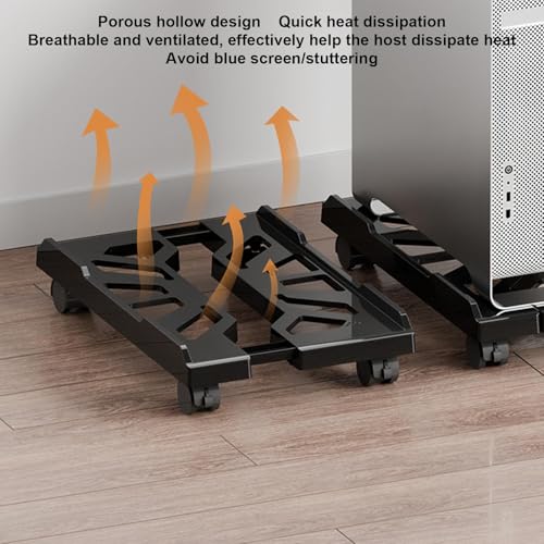 Misaakoeq Soporte para PC para Piso,Soporte para PC para Alfombra - Soporte móvil para CPU con 4 Ruedas - Carro de Piso rodante para computadora, Accesorios para Soporte de CPU Debajo del Escritorio - imagen 3