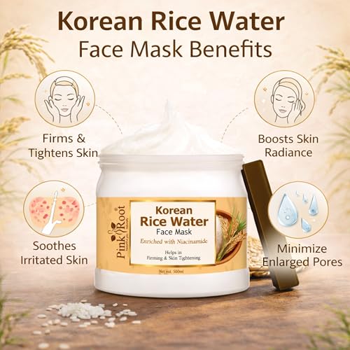 Image of Pink Root Rice Water Face Mask (500ml) Natural Glow-Boosting Formula for Bright, Smooth, Hydrated, and Even-Toned Radiant Skin