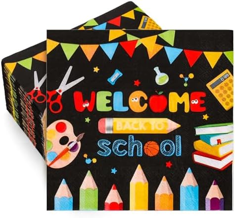 YVAINE 24 Pcs Back To School Disposable Candy Popcorn Holders First Day Of School Paper Plates Treat Boxes Classroom Food Trays For Welcome Back To School Party Supplies Table Decorations - View #13
