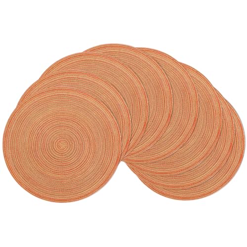 Image of SHACOS Round Braided Placemats Set of 8 Fall Place Mats Washable Polyester 15 inch Round Table Mats for Dining Table Wedding Party Decor (Fall Color Mix, 8)