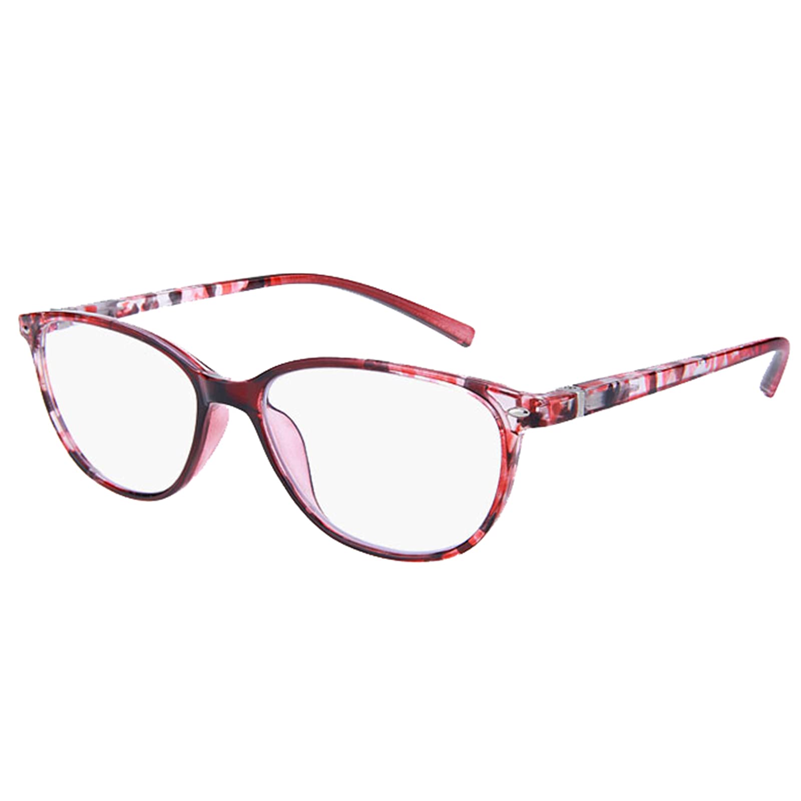 Modne Damskie Okulary Do Czytania Z Blokowaniem Niebieskiego Światła, Lekkie Okulary Do Czytania Tr90 Sphinge, Czerwony Nadruk/3.5