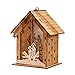 Produktbild Dasongff Weihnachten Deko Holz, LED Leuchte Hängende Verzierungen Christbaumschmuck 3D Holz Haus mit LED Licht Weihnachten Draußen Deko für innen, Haus, Weihnachten