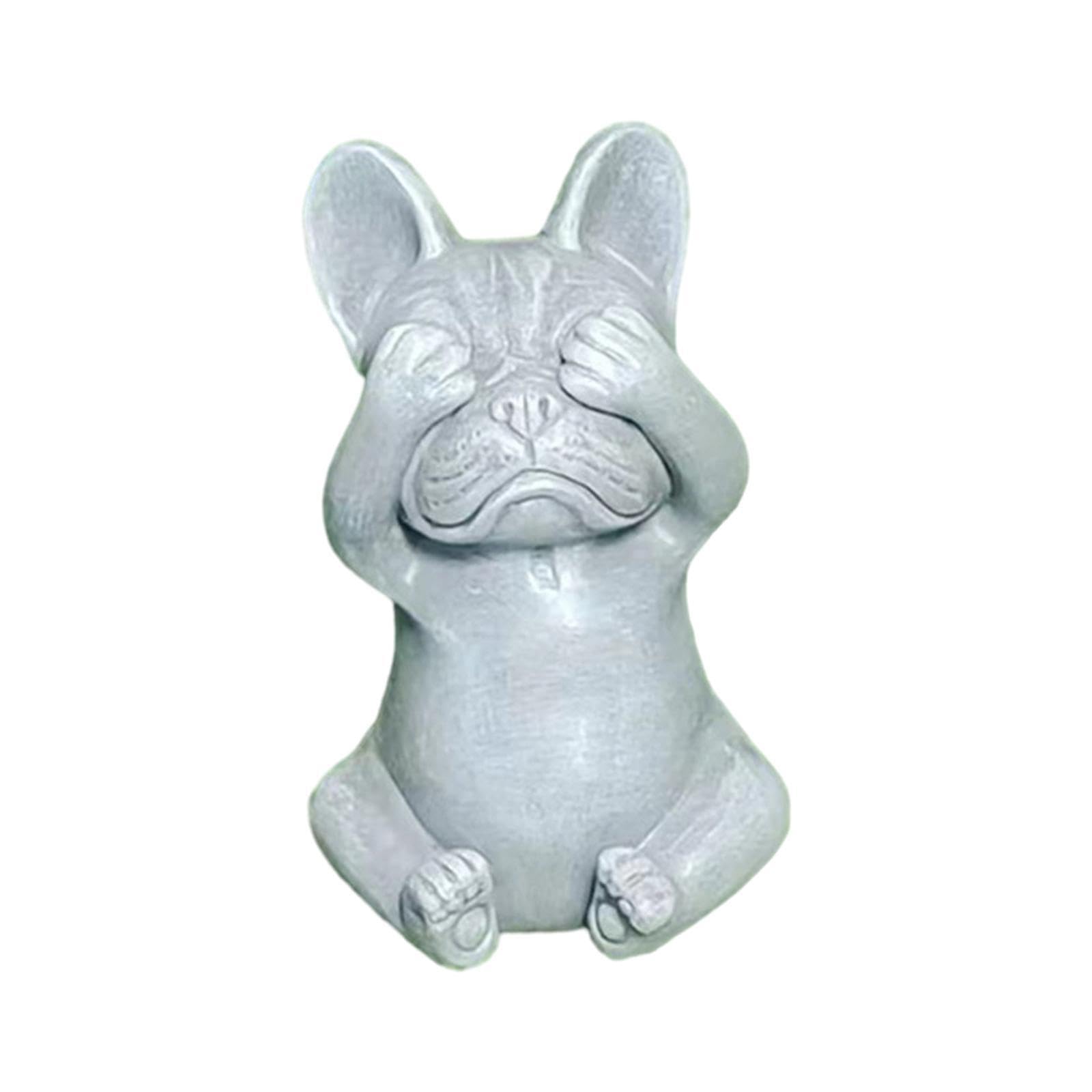 Alcxazs Not Watch Bulldog Animal Statue Bulldog Sculpture Graceful Exquisite Workmanship Resin Crafts Vivid Details Lovely Indoor Outdoor Animal Statue Bulldog Figurines Yard, Not Watch, 11.5X7x7cm