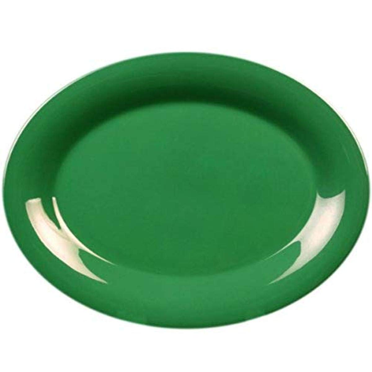 Yanco MS-212GR Mile Stone Oval Platter, 12" Length, 9" Width, Melamine, Green Color, Pack of 12