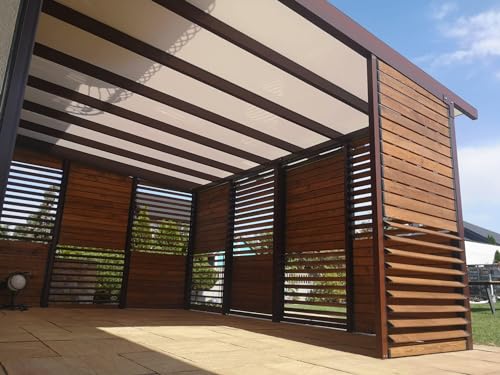 SAM KIT - Juego de 10 cuchillas orientables de madera – 2 kits negros para pérgola bioclimática, cortavientos, persianas, cocheras, cenador y otras instalaciones exteriores