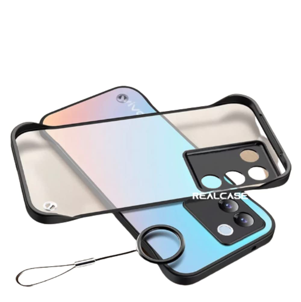 REALCASE Vivo V27 5G / V27 Pro 5G Back Cover Case | Stylish Frameless Matte Hard Skin | Soft TPU Shock Proof Bumper Back Cover Case for Vivo V27/V27 Pro 5G (Black) (B0BWBGQ85R) Amazon Price History, Amazon Price Tracker