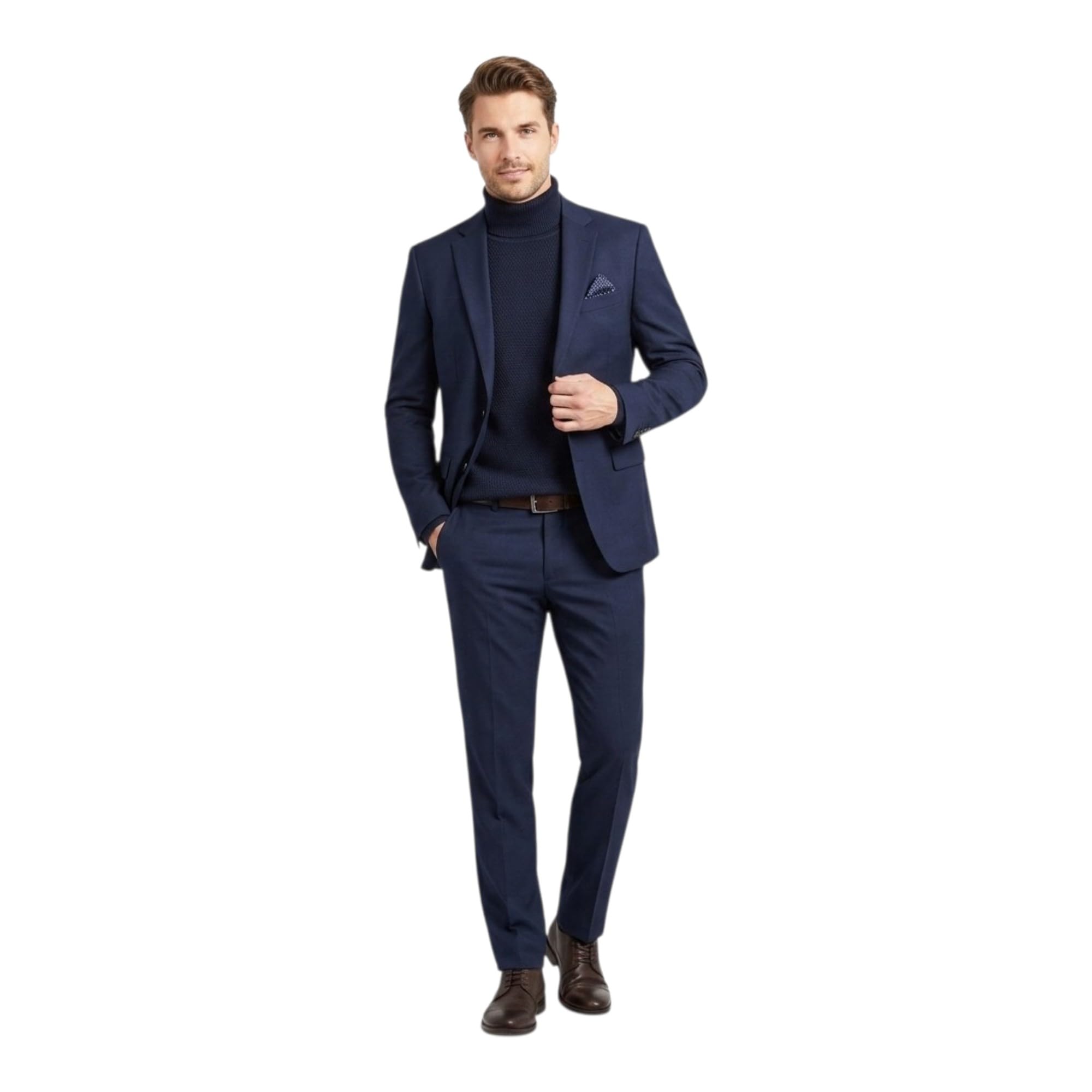Men's Cotton Turtle Neck Sweater, High Neck Sweater for Man,High Neck Full Sleeve Sweater. Turtle Neck Pullover,Navy Turtle Neck Sweater.-picture-37