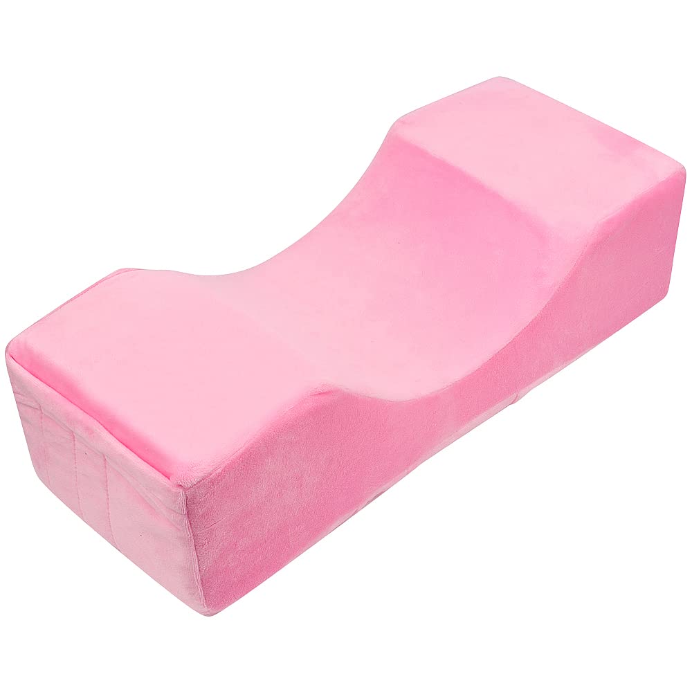Mekupeu Eyelash Extension Velvet Lash Pillow Beauty Salon Memory Foam Neck Pillow For Lash Extension Grafting Make Up(Pink)