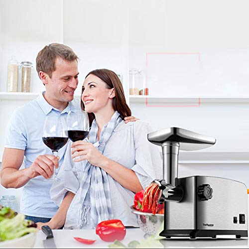 Elektrischer Fleischwolf mit 800 Watt, Fleischwolf aus Edelstahl und Wurstfüllmaschine, 3 verschiedene Schneidplatten… – Bild 3